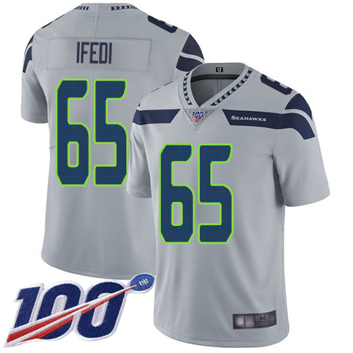 Seattle Seahawks Limited Grey Men Germain Ifedi Alternate Jersey NFL Football #65 100th Season Vapor Untouchable->youth nfl jersey->Youth Jersey